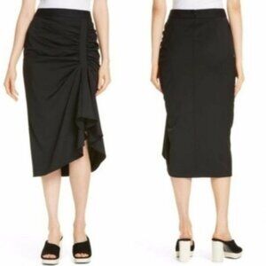 Lewit Black Plus‎ Gathered Midi Skirt